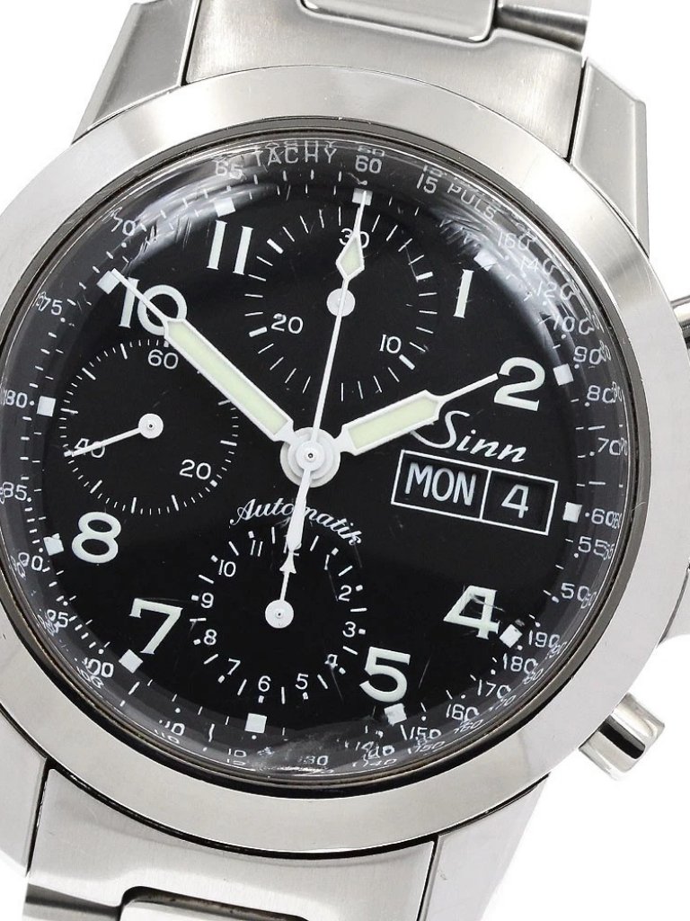 Sinn 103BAutoPolTy Chronograph Day Date Black Dial Automatic Mens938359